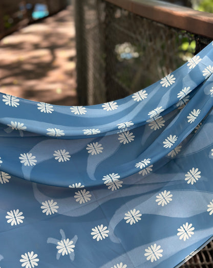Beneath the Blue — Tidal Bloom Shawl