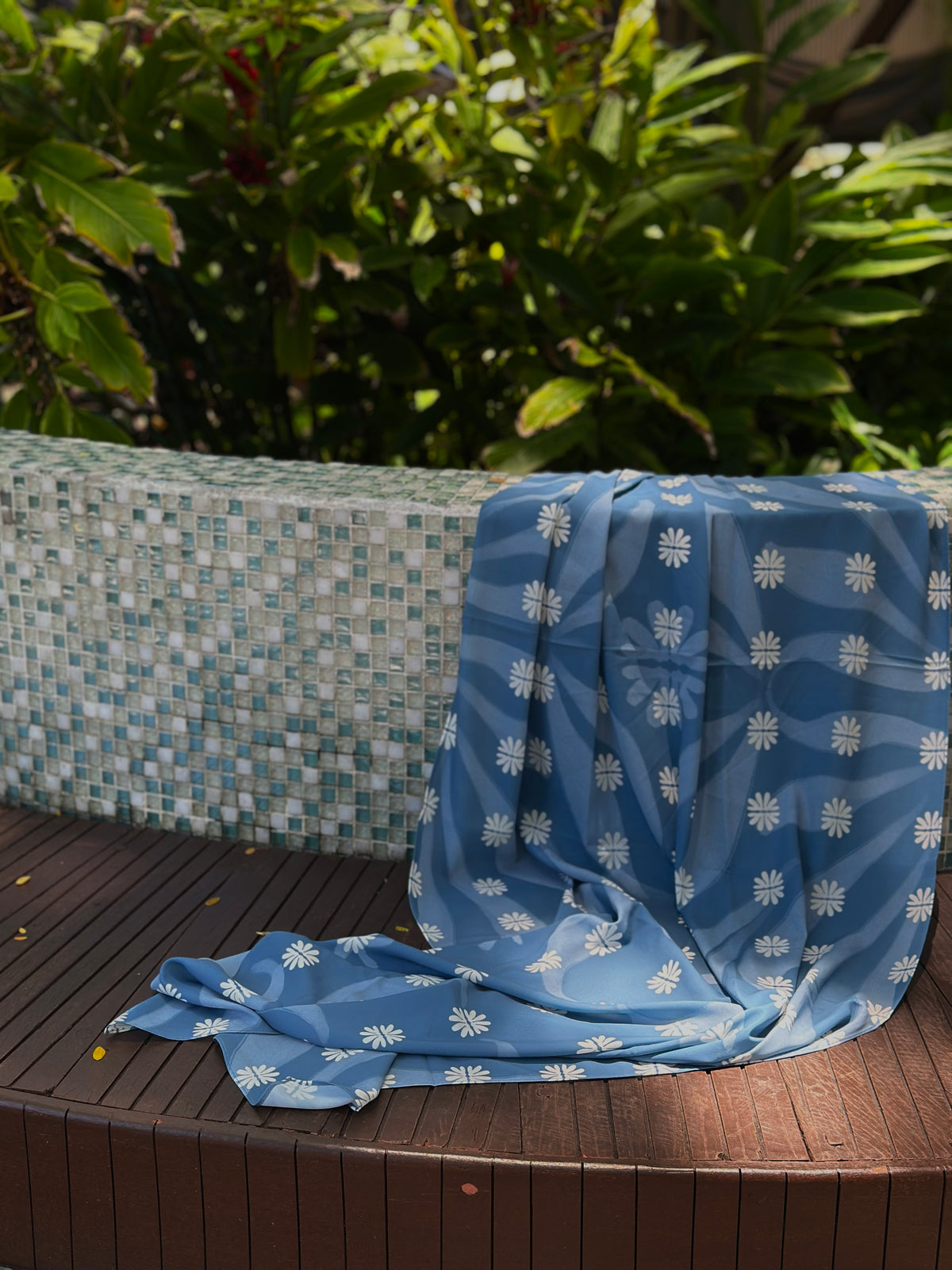 Beneath the Blue — Tidal Bloom Shawl
